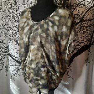 Simply Vera Green Sheer Short Sleeve Blouse